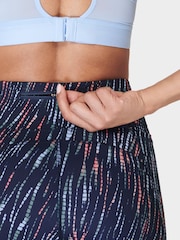 Sweaty Betty Blue Ripple Tie Dye Print Zero Gravity 2.0 6" Running Print Shorts - Image 8 of 10