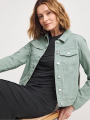 JD Williams Green Western Denim Jacket - Image 2 of 4