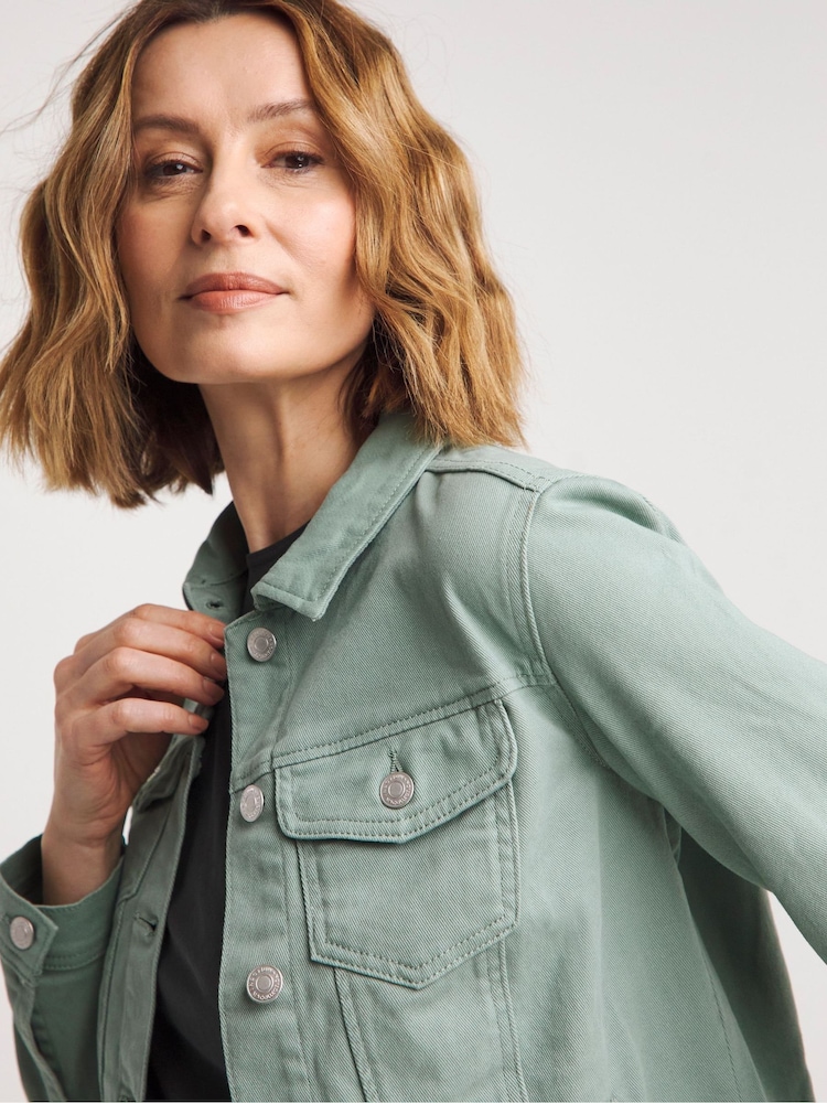JD Williams Green Western Denim Jacket - Image 4 of 4