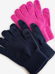 Pink/Navy Blue Magic Touchscreen Gloves 2 Pack - Image 4 of 5