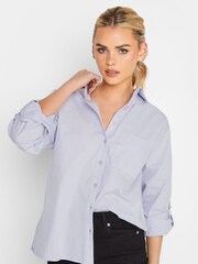 PixieGirl Petite Blue Oversized 100% Cotton Shirt - Image 4 of 4