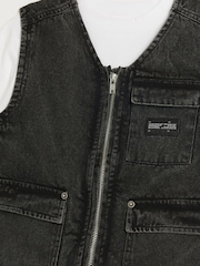 River Island Grey Boys 100% Cotton Denim Gilet Set 3 Piece - Image 4 of 4