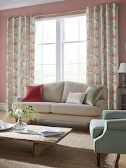 Laura Ashley Ochre Yellow Wild Roses Made to Measure 100% Cotton Curtains - Image 1 of 7