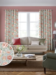 Laura Ashley Ochre Yellow Wild Roses Made to Measure 100% Cotton Curtains - Image 2 of 7