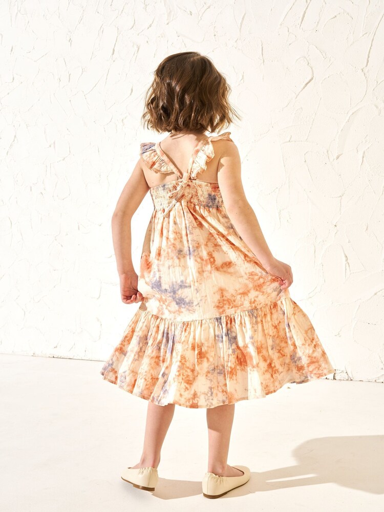 Angel & Rocket Orange 100% Cotton April Pastel Tie Dye Dress - Image 2 of 5