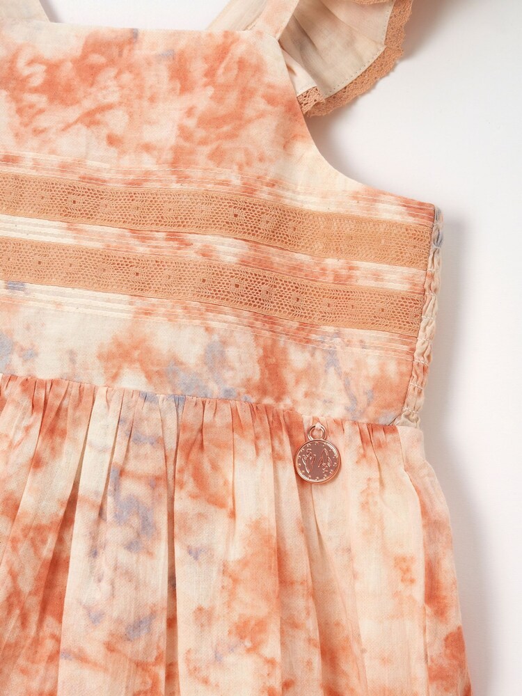 Angel & Rocket Orange 100% Cotton April Pastel Tie Dye Dress - Image 5 of 5