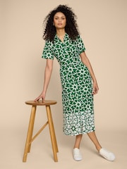 White Stuff Green Rua Jersey Shirt Dress - Image 1 of 7