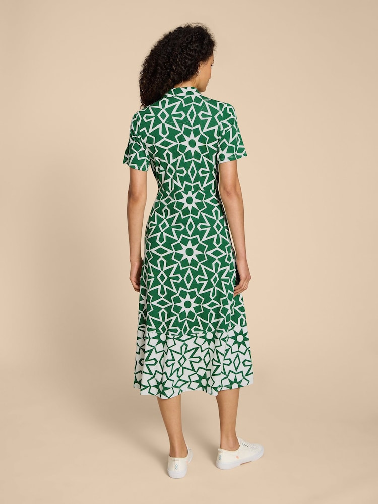 White Stuff Green Rua Jersey Shirt Dress - Image 2 of 7
