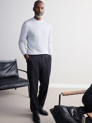 Light Grey Regular Fit Signature 100% Merino Wool Crew Jumper - Image 1 of 1