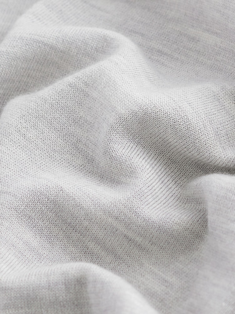 Light Grey Regular Fit Signature 100% Merino Wool Crew Jumper - Image 7 of 7 Light Grey Regular Fit Signature 100% Merino Wool Crew Jumper - Image 7 of 7