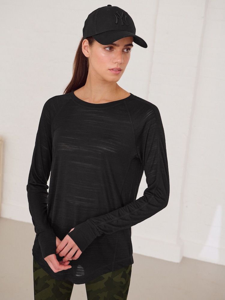 Noir - Active Lightweight Manches longues Top - Image 3 of 8