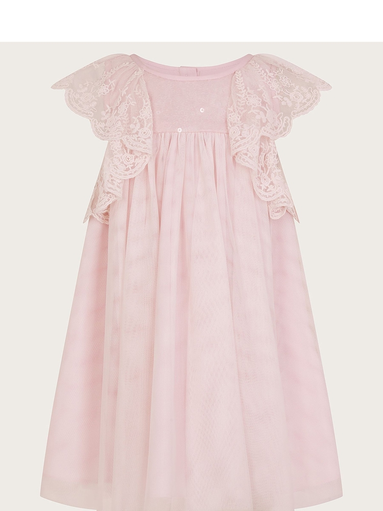 Monsoon Pink Baby Charlotte Frill Dress - Image 2 of 4