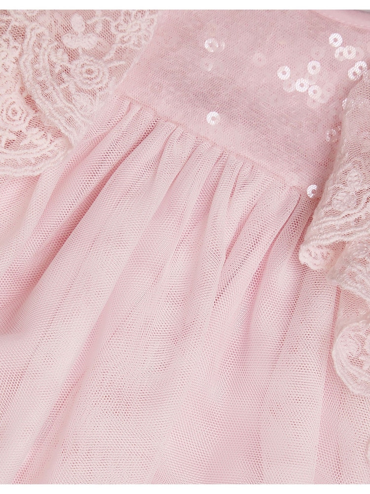 Monsoon Pink Baby Charlotte Frill Dress - Image 4 of 4