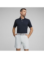 Puma x Arnold Palmer Blue Floral Trim Mens Polo Shirt - Image 1 of 5