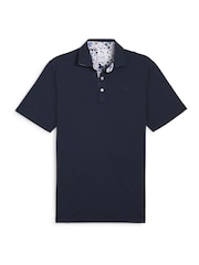 Puma x Arnold Palmer Blue Floral Trim Mens Polo Shirt - Image 4 of 5