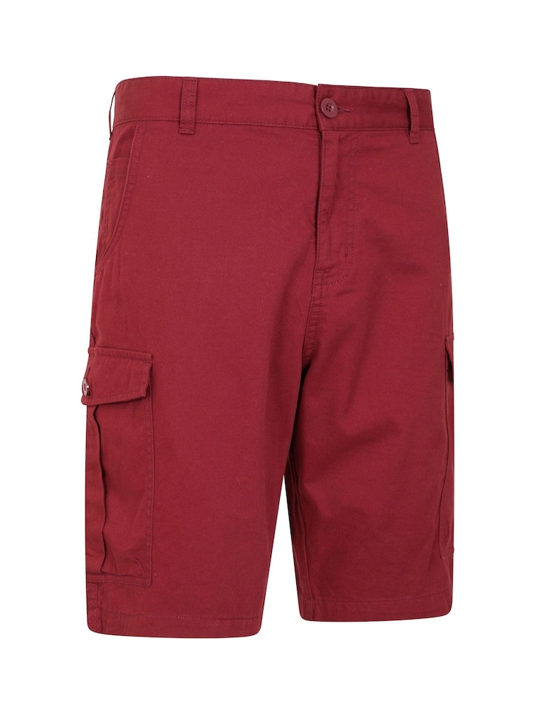 Rojo - Pantalones cortos cargo para hombre 100% algodón Lakeside de Mountain Warehouse - Imagen 2 de 5