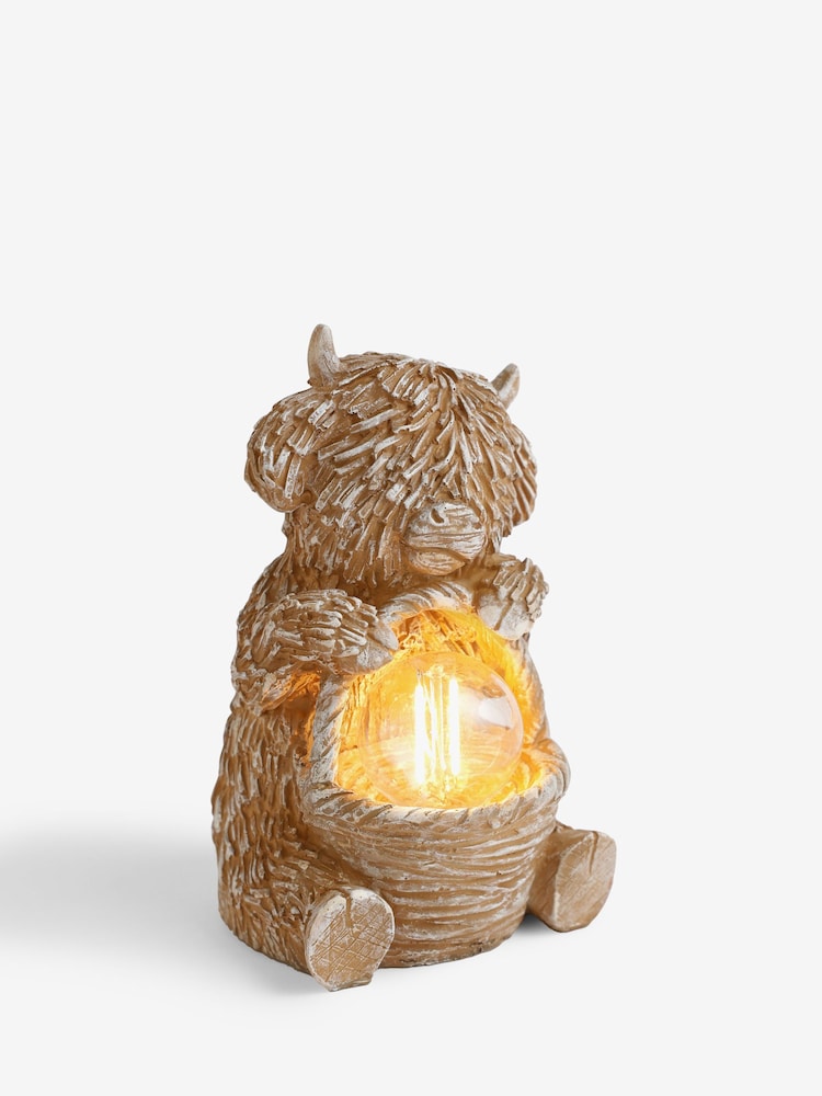 Natural Hamish The Highland Cow with Basket Feature Light - Image 6 of 6