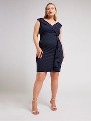 Синий - Yours Curve London Tuxedo Frill Shift платья - Image 1 of 5