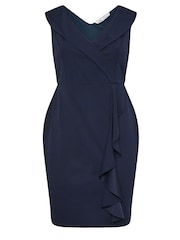 Синий - Yours Curve London Tuxedo Frill Shift платья - Image 5 of 5