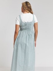 Simply Be Blue 100% Cotton Gingham Textured Sundress With Pockets - Image 2 of 4