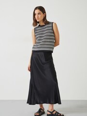 Hush Black Shannon Textured 100% Cotton Knitted Tank - Image 2 of 5