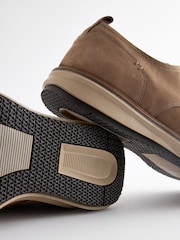 Taupe/Brown Leather Derby Shoes - Image 6 of 6