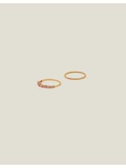 Accessorize Pink 14ct Gold Plated Beaded Ring - Image 3 of 3