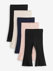 Multi Ribbed Flare Leggings 5 Pack (3mths-7yrs) - Image 1 of 6