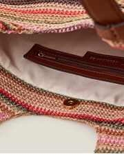 Accessorize Brown Stripe Raffia Shoulder Bag - Image 4 of 4