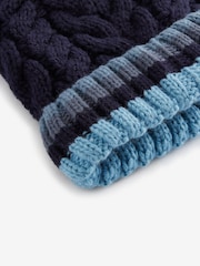 Navy Blue Stripe Pom Hat (3mths-16yrs) - Image 2 of 3