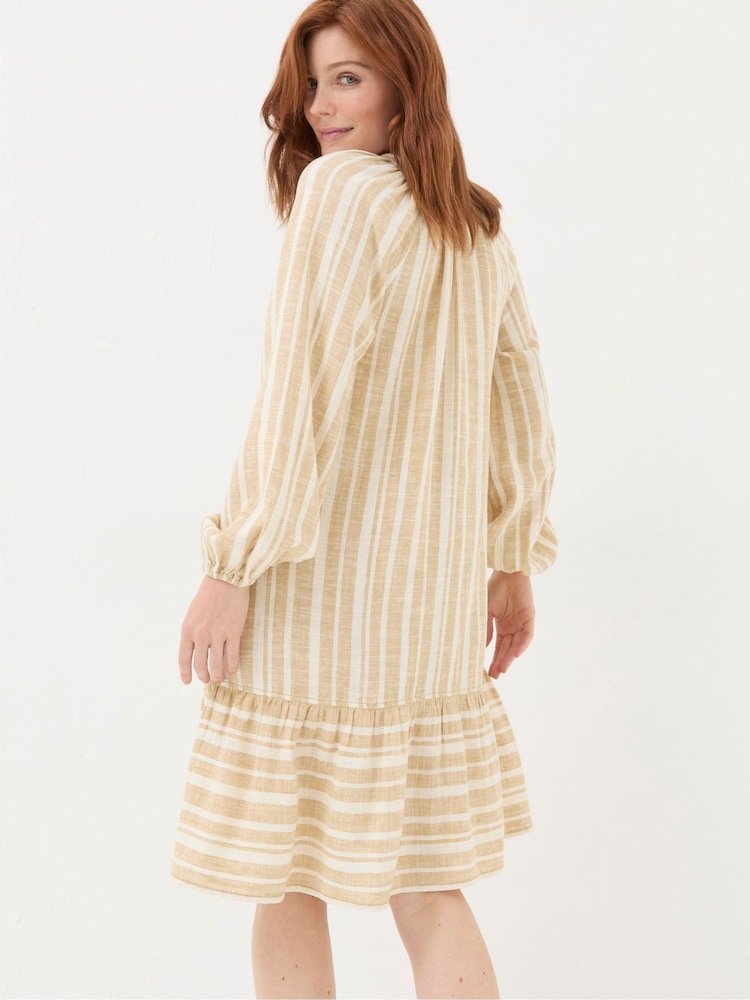 FatFace Amy Natural Linen Blend Stripe Dress - Image 2 of 7
