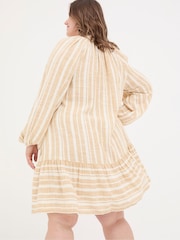 FatFace Amy Natural Linen Blend Stripe Dress - Image 5 of 7