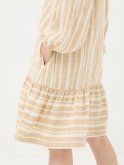 FatFace Amy Natural Linen Blend Stripe Dress - Image 6 of 7