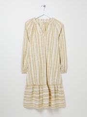 FatFace Amy Natural Linen Blend Stripe Dress - Image 7 of 7