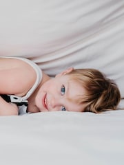 Panda London Set of 2 Pure White Kids Bamboo Viscose Fitted Cotbed Fitted Sheets - Image 3 of 4