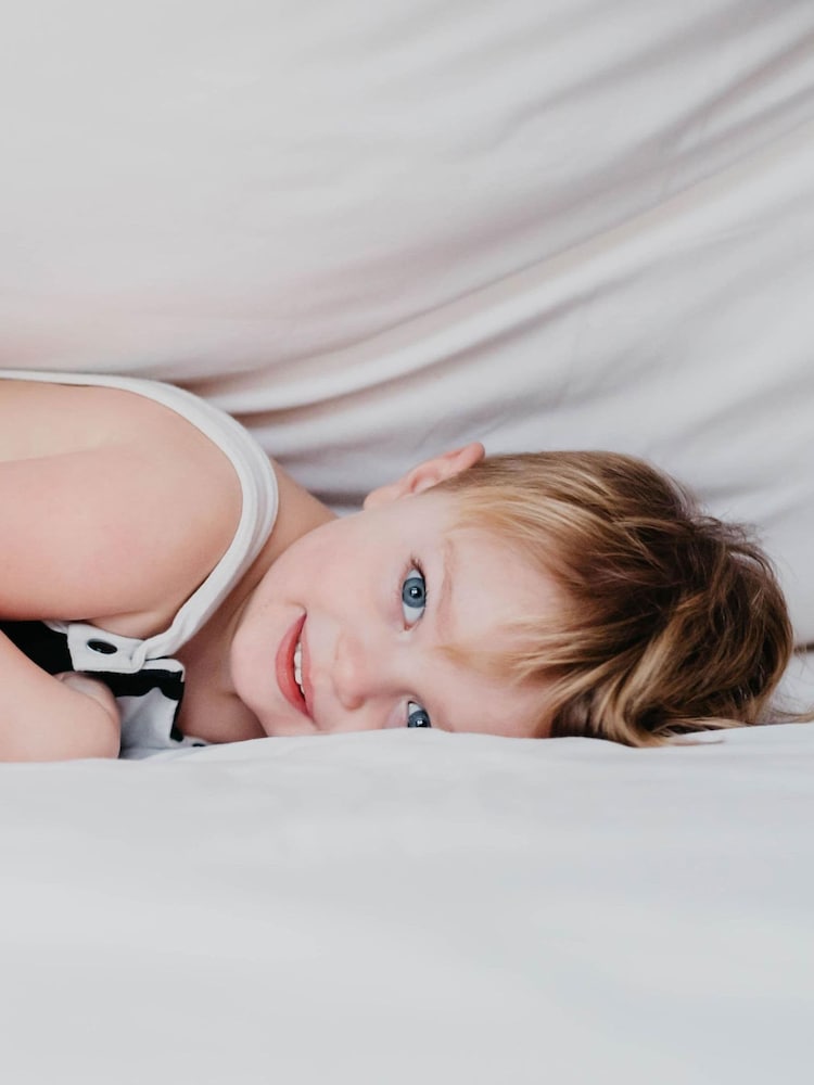 Panda London Set of 2 Pure White Kids Fitted Cotbed Sheets - Image 3 of 4