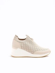 River Island Pink Elastic Wedge Runners - Image 1 of 4