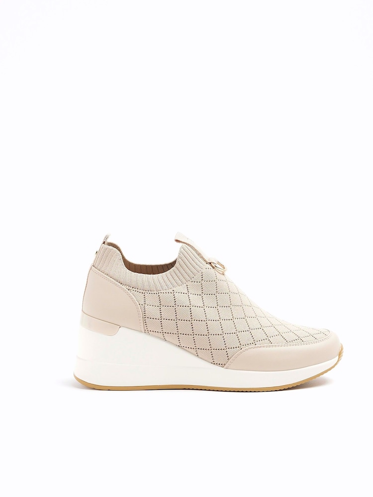 River Island Pink Elastic Wedge Runners - Image 1 of 4