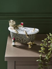 Green Gold Cheetah Bathroom Ornament - Image 1 of 6