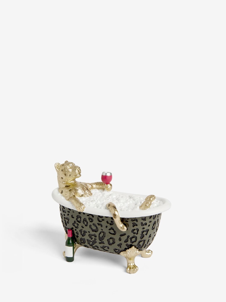 Green Gold Cheetah Bathroom Ornament - Image 4 of 6