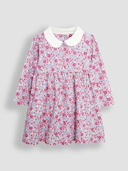 JoJo Maman Bébé Pink Mouse Floral Peter Pan Dress - Image 1 of 3