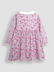 JoJo Maman Bébé Pink Mouse Floral Peter Pan Dress - Image 2 of 3