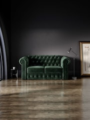 Jay-Be Luxe Velvet Bottle Green Chesterfield 2 Seater Sofa Bed - Image 1 of 6