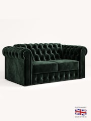 Jay-Be Luxe Velvet Bottle Green Chesterfield 2 Seater Sofa Bed - Image 2 of 6