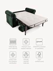 Jay-Be Luxe Velvet Bottle Green Chesterfield 2 Seater Sofa Bed - Image 3 of 6