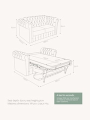 Jay-Be Luxe Velvet Bottle Green Chesterfield 2 Seater Sofa Bed - Image 6 of 6