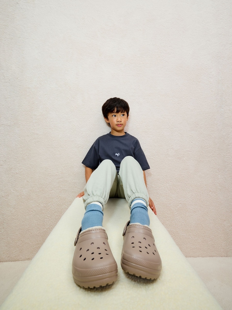 Crocs Khaki Kids Classic Lined Clogs - Image 2 of 11