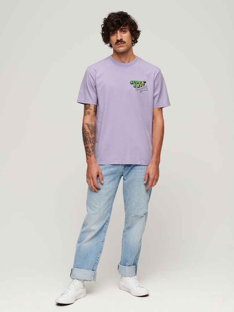 Superdry Purple 100% Cotton Travel Loose T-Shirt - Image 2 of 6