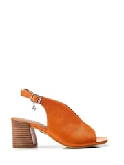 Orange - Moda in Pelle Lonnia Block Stacked Heel Chrissi Upper Sandals - Bild 1 von 4