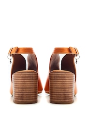 Orange - Moda in Pelle Lonnia Block Stacked Heel Chrissi Upper Sandals - Bild 3 von 4